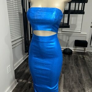 AKIRA Strapless Blue Dress